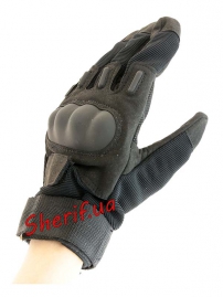 Перчатки Blackhawk FF с д/р+пл.кост. Black-3