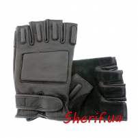 Security guard gloves leather without fingers MIL-TEC Black