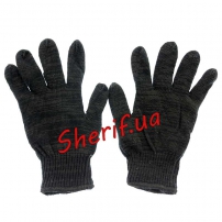 Double knitted gloves Black (cotton 30%), S