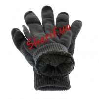 Перчатки вязанные двойные Black (хлопок 60%), L-2