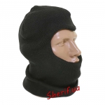 Knitted balaclava mask, double Black