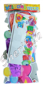 Cardboard wall banner Welcome (Welcome)