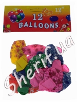 Air balloons with a pattern 12 pcs per pack