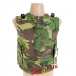 Used camouflage vest with kevlar