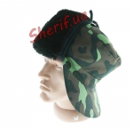 Кепка Альфа+мех Лес т.к Саржа 5