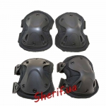 Knee pads + elbow pads tactical X-TAK Black 9mm