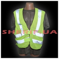 Жилет светоотражающий Полиция зеленый-5