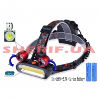 ​Фонарь на лоб Police JR-2200-COB+2LTS, 2х18650 (3xAA), ЗУ micro USB-2