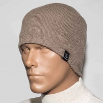 Зимовий баф в'язаний із хутром Khaki
