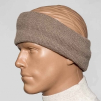 Зимовий баф в'язаний із хутром Khaki