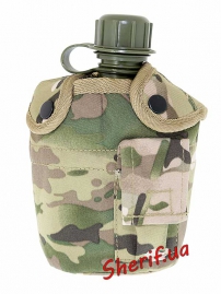 Фляга MIL-TEC у чохлі з підсклянником Multicam