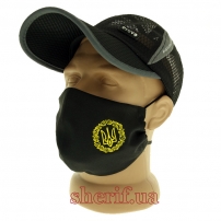 Reusable mask Black model 1.14 (trident with monogram 4 cm)