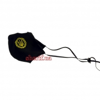 Reusable mask Black model 1.24 (trident with monogram 4 cm) with nose clip