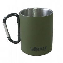 Кружка KOMBAT UK Carabiner Mug Stainless Steel олива