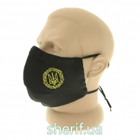 Reusable mask Black (trident with monogram 4 cm) with 10 filters model 1.28