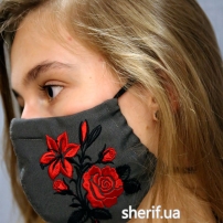 Reusable mask Gray Rose model 4.32 (with nose clip)