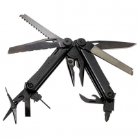 Multi-tool LEATHERMAN WAVE PLUS BLACK, Molle synthetic bag, card. box