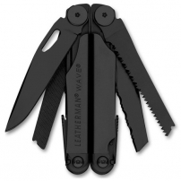 Multi-tool LEATHERMAN WAVE PLUS BLACK, Molle synthetic bag, card. box
