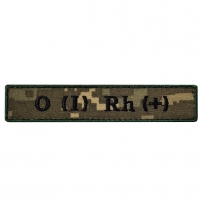 Нашивка "Група крові 1+" ЗСУ (чорна нитка, на липучці)