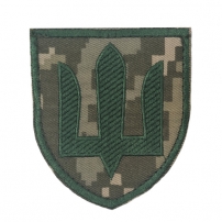 Шеврон ЗСУ Сухопутні війська (тризуб цифра зелена нитка)