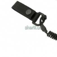 Страховочный шнур с карабином и креплением на пояс Черный