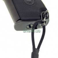 Страховочный шнур с карабином и креплением на пояс Черный