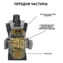 Жилет Plate Carrier Multicam YAKEDA №2 с напашником и чехлом для гидратора
