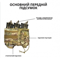 Жилет Plate Carrier Multicam YAKEDA №2 с напашником и чехлом для гидратора