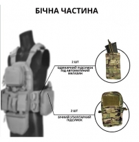 Жилет Plate Carrier Multicam YAKEDA №2 с напашником и чехлом для гидратора