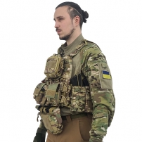 Жилет Plate Carrier Multicam YAKEDA №2 с напашником и чехлом для гидратора